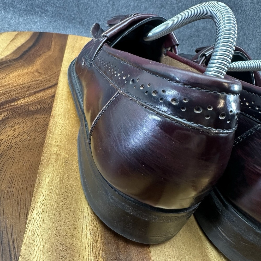 Weejuns GH Bass Mens Jeremy Loafers Sz 9.5D Vibram Burgundy Leather Penny Tassel - Picture 8 of 11